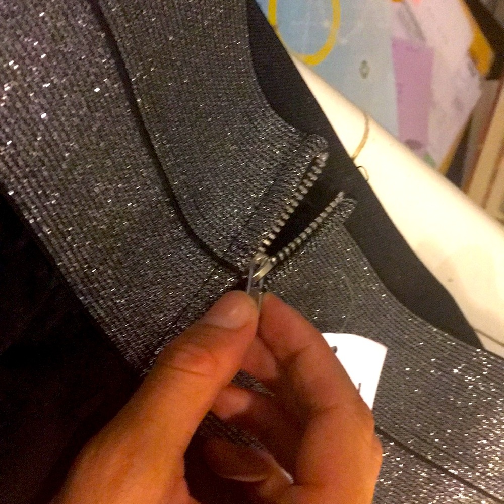 Vintage Black and Silver Mini Skirt - Picture 4 of 5
